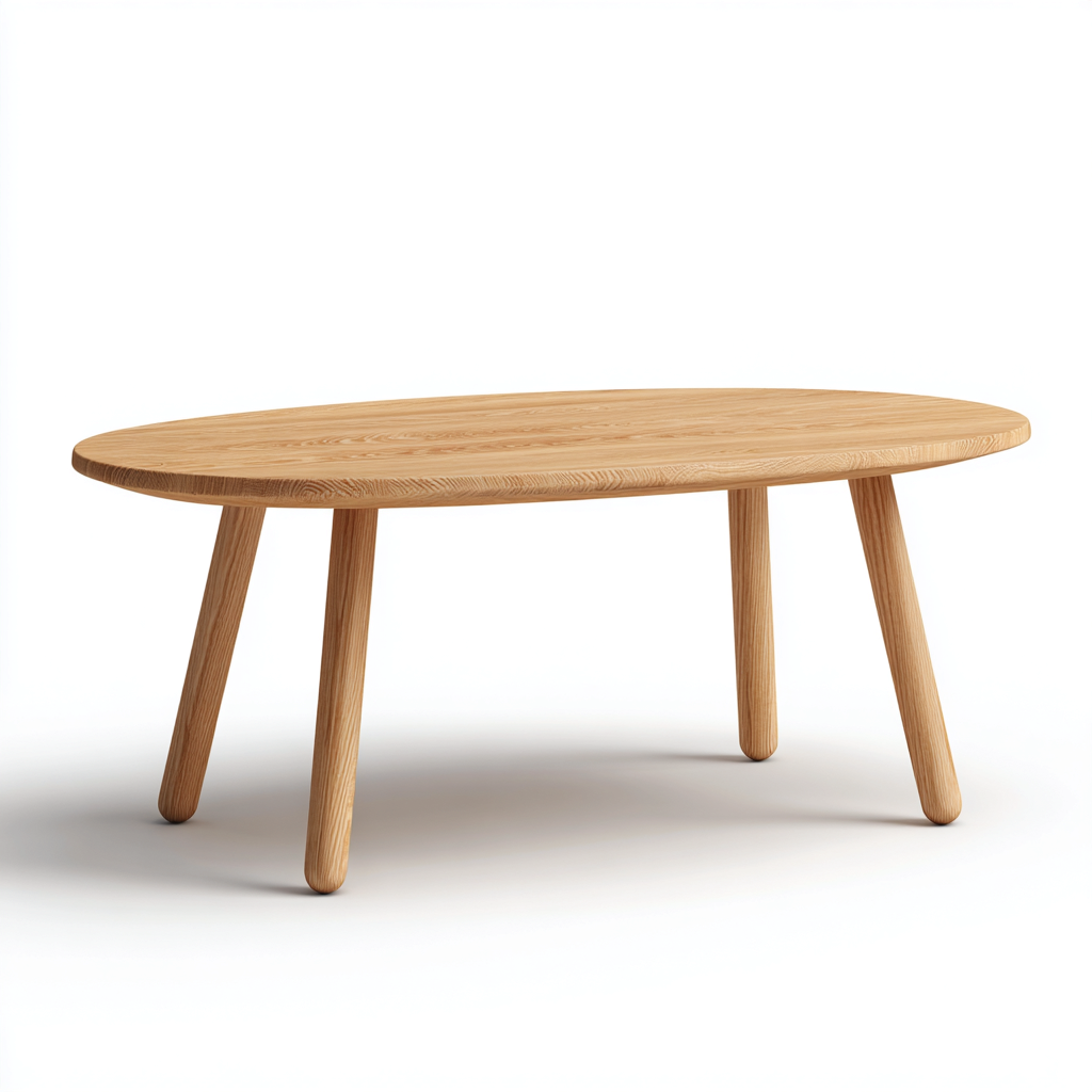 Table basse - bois - 110x65x38 cm - chêne clair - pour salon - style scandinave-Nicheuse