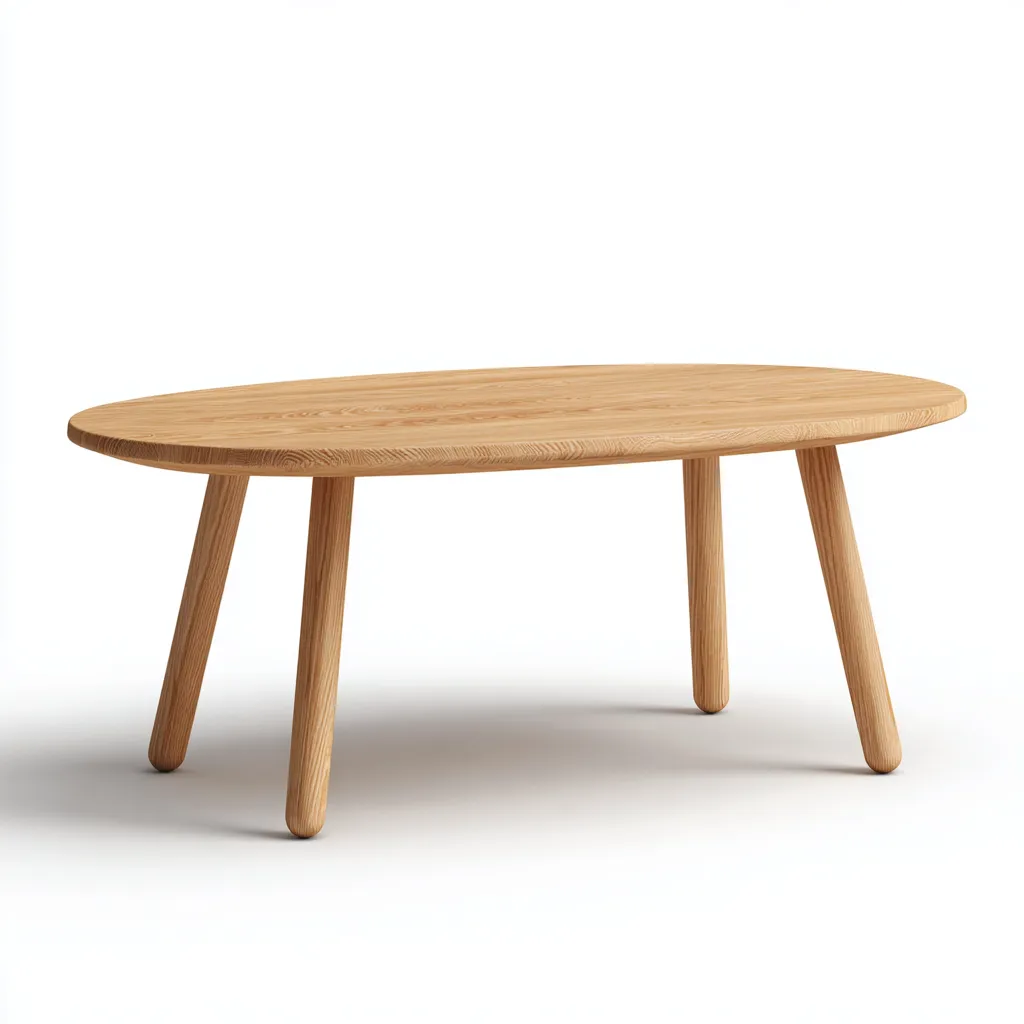 Table basse - bois - 110x65x38 cm - chêne clair - pour salon - style scandinave-Nicheuse