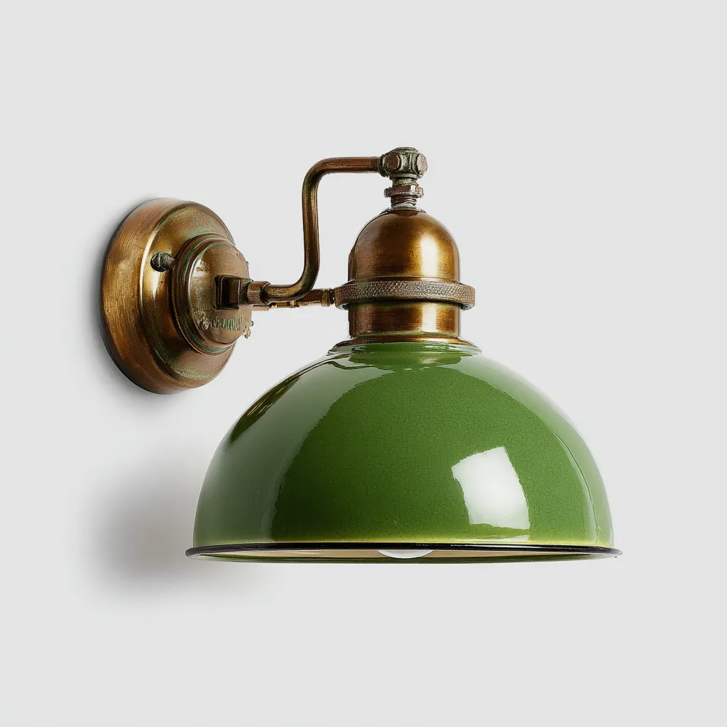 Applique murale métal 28x20x22 cm - vert et bronze - style industriel pour salon-Nicheuse