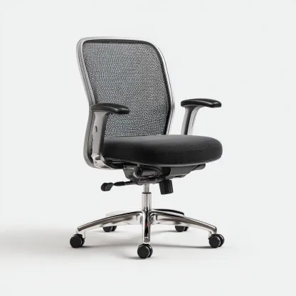 Chaise de bureau - maille respirante et tissu 62x62x95 cm - noir - gris - ergonomique pour bureau - style moderne-Nicheuse