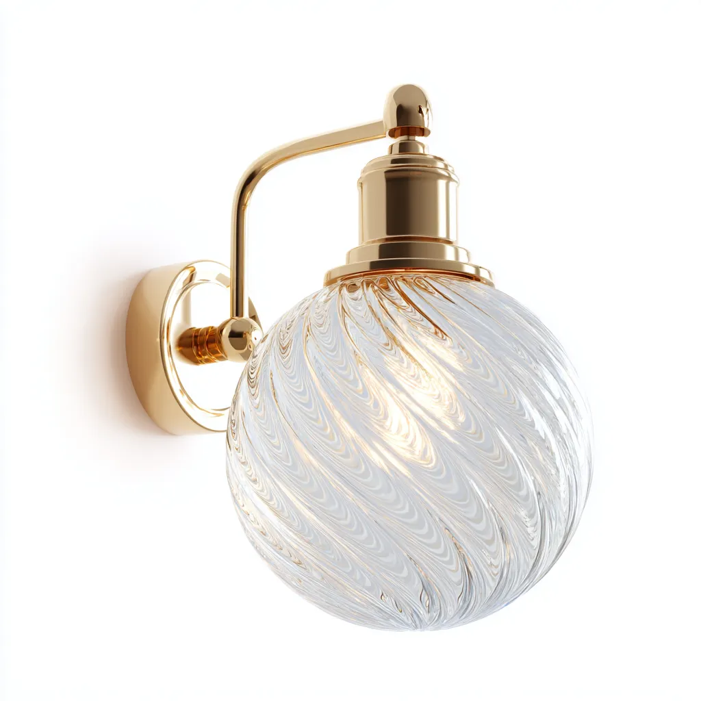 Applique murale métal et verre 18x20x28 cm - doré et transparent - style moderne pour salon-Nicheuse