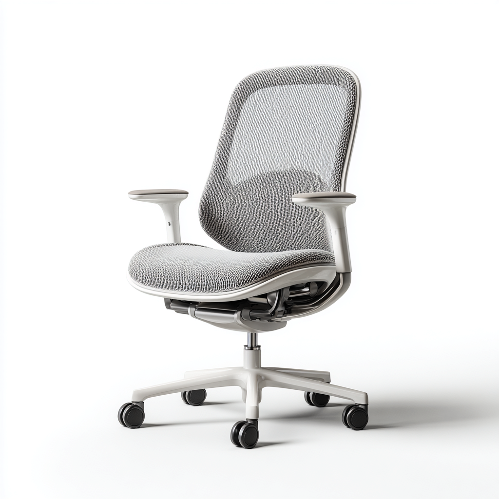 Chaise de bureau - maille respirante et tissu 60x60x92 cm - gris - ergonomique pour bureau - style moderne-Nicheuse