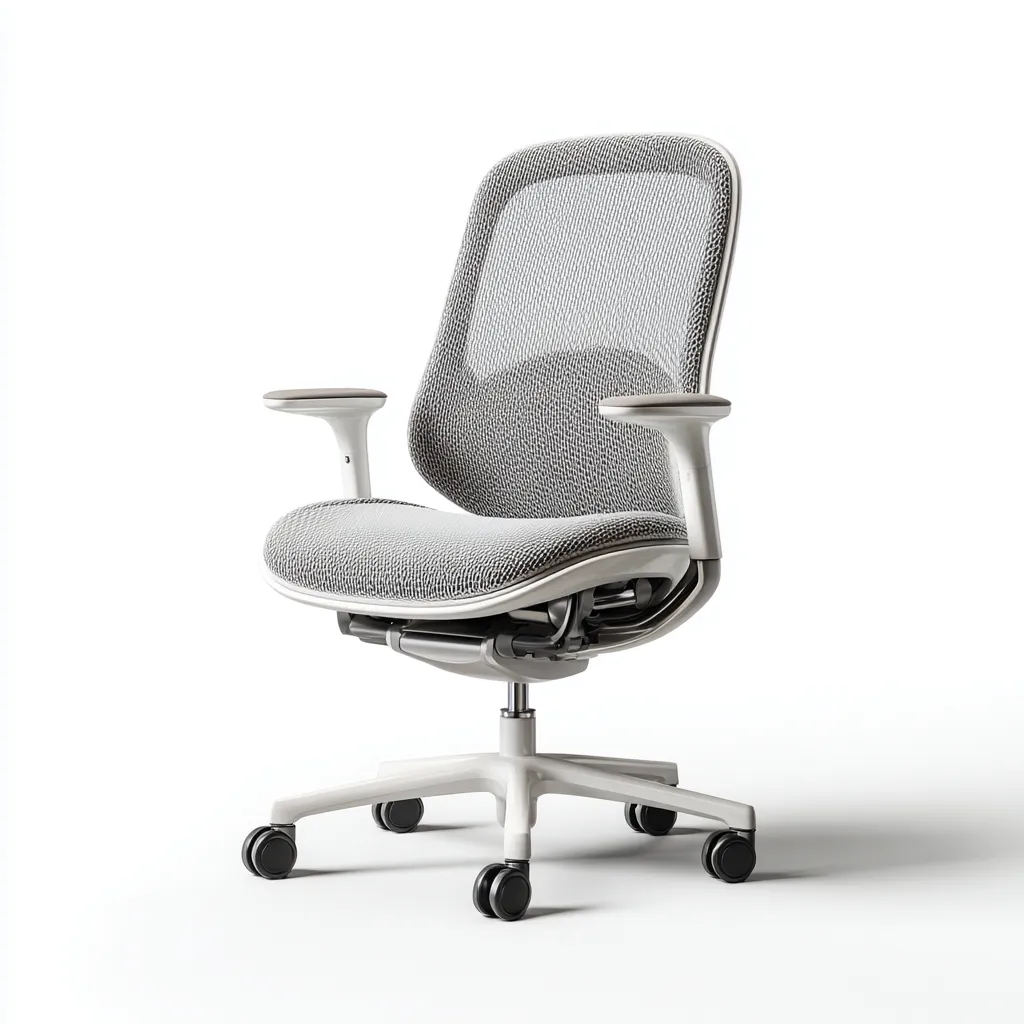 Chaise de bureau - maille respirante et tissu 60x60x92 cm - gris - ergonomique pour bureau - style moderne-Nicheuse