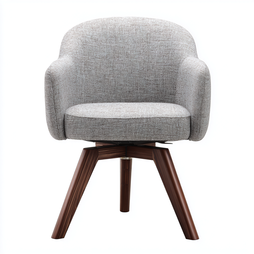 Chaise de salle à manger bois et tissu 55x55x85 cm - gris clair et noyer - style moderne - adaptée à salle à manger-Nicheuse