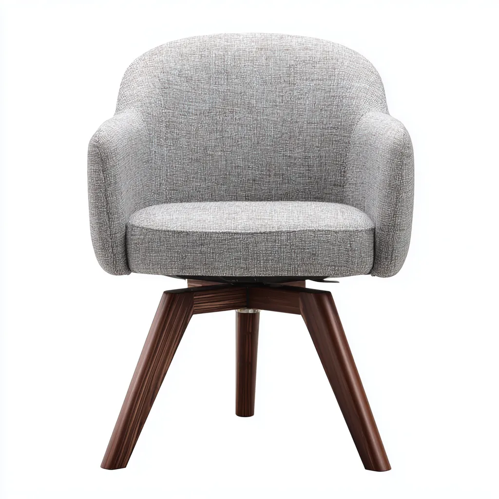 Chaise de salle à manger bois et tissu 55x55x85 cm - gris clair et noyer - style moderne - adaptée à salle à manger-Nicheuse