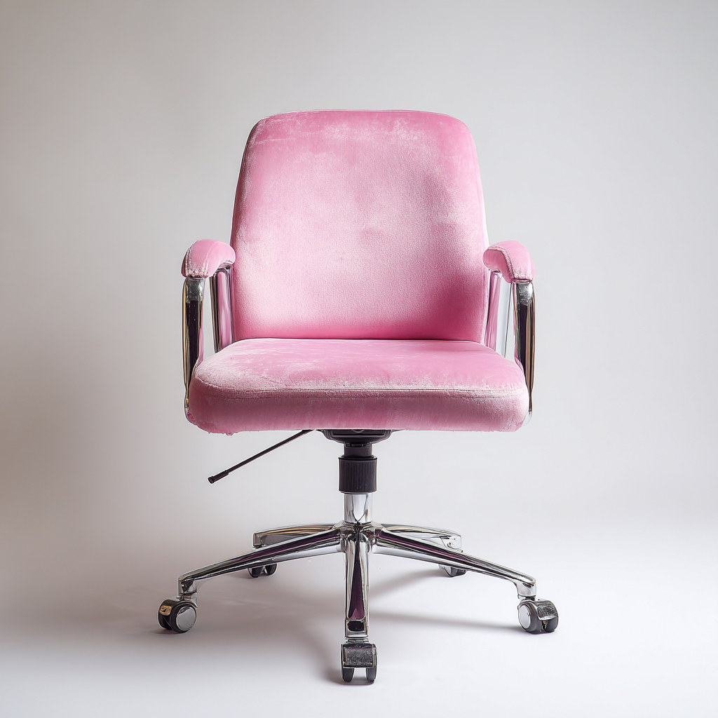 Chaise de bureau - velours 60x60x90 cm - rose - ergonomique pour bureau - style moderne-Nicheuse