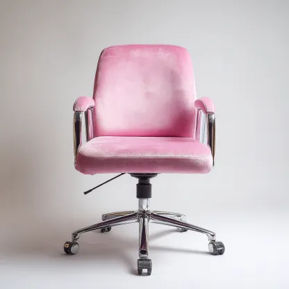 Chaise de bureau - velours 60x60x90 cm - rose - ergonomique pour bureau - style moderne-Nicheuse