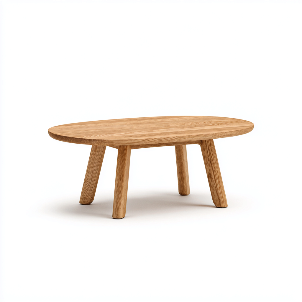 Table basse - bois - 85x55x36 cm - chêne clair - pour salon - style scandinave-Nicheuse