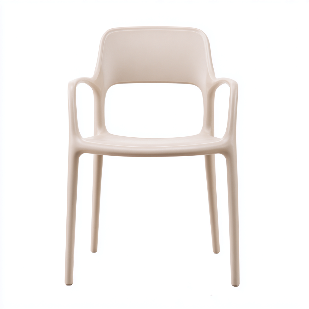 Fauteuil de jardin plastique 55x54x84 cm - beige - adapté à l'extérieur - design moderne-Nicheuse