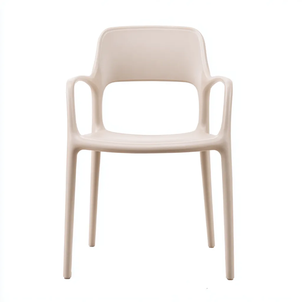 Fauteuil de jardin plastique 55x54x84 cm - beige - adapté à l'extérieur - design moderne-Nicheuse