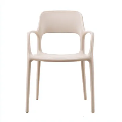 Fauteuil de jardin plastique 55x54x84 cm - beige - adapté à l'extérieur - design moderne-Nicheuse