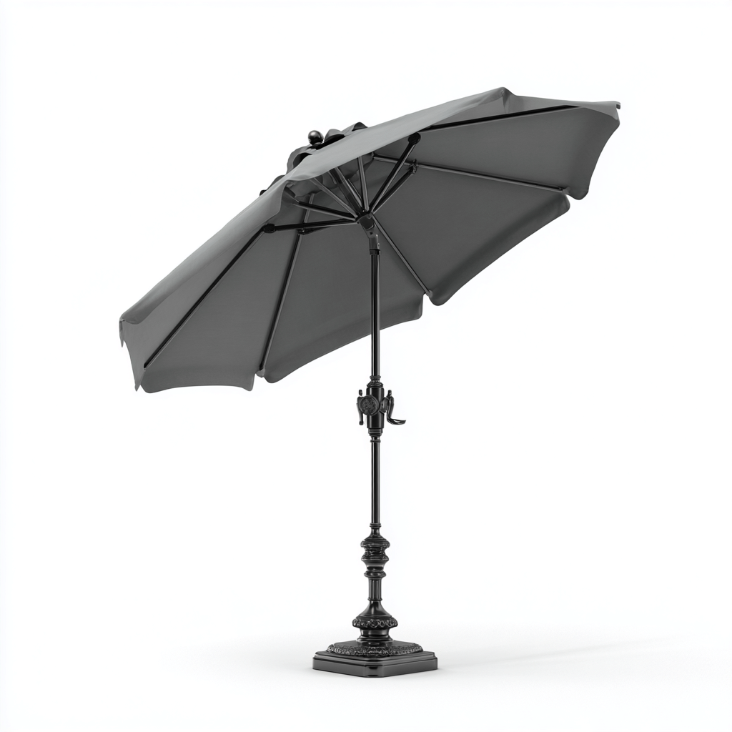 Parasol de jardin Polyester et métal 302x302x248 cm - gris - style classique pour usage extérieur-Nicheuse