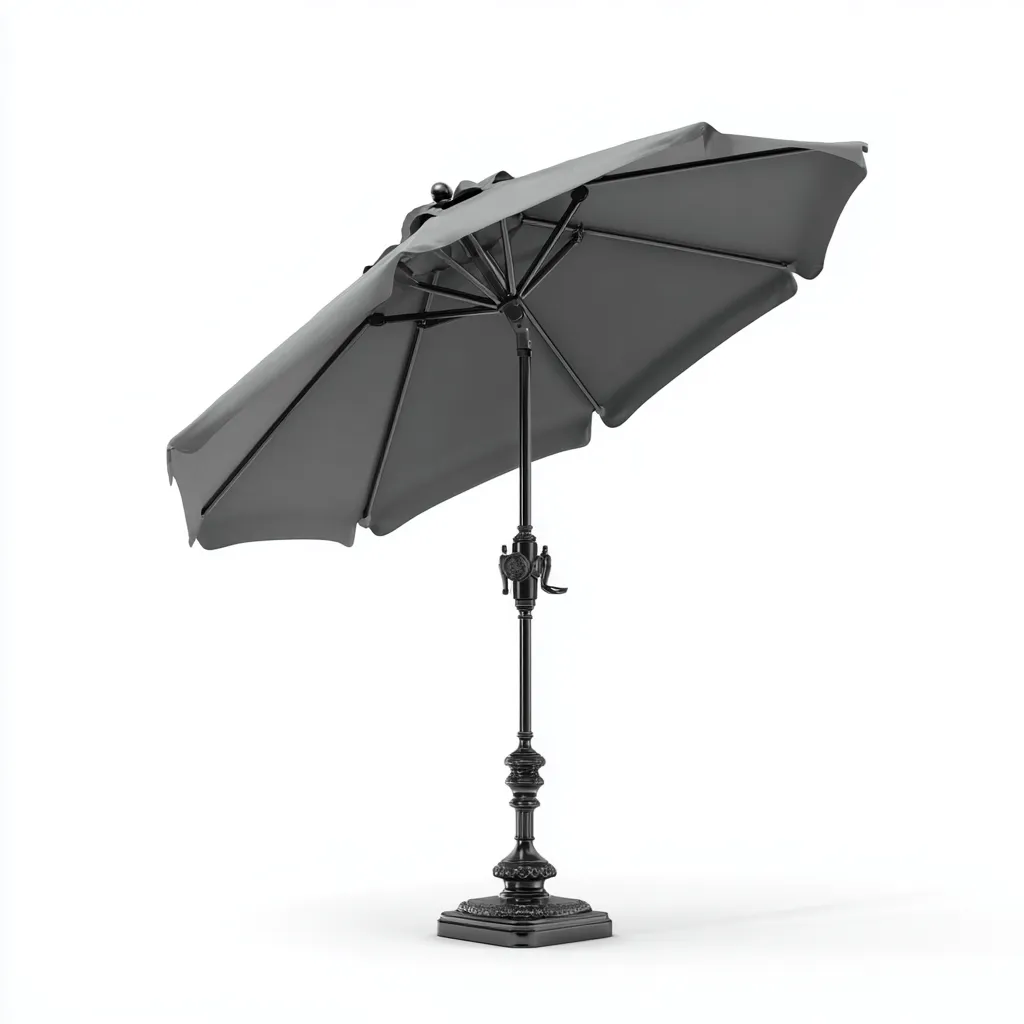 Parasol de jardin Polyester et métal 302x302x248 cm - gris - style classique pour usage extérieur-Nicheuse