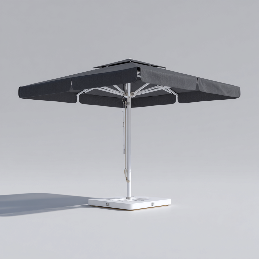 Parasol de jardin Polyester et métal 300x300x250 cm - gris foncé - style moderne pour usage extérieur-Nicheuse