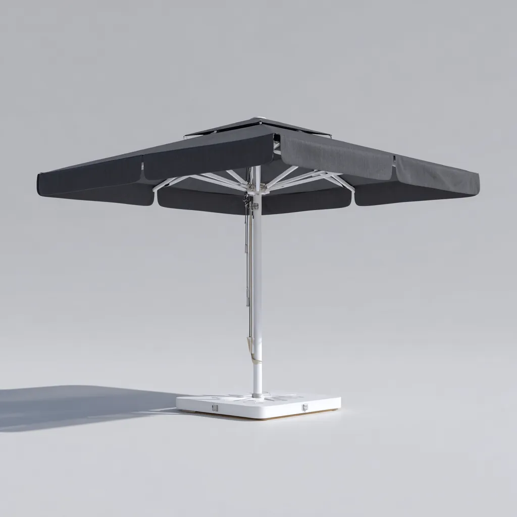 Parasol de jardin Polyester et métal 300x300x250 cm - gris foncé - style moderne pour usage extérieur-Nicheuse