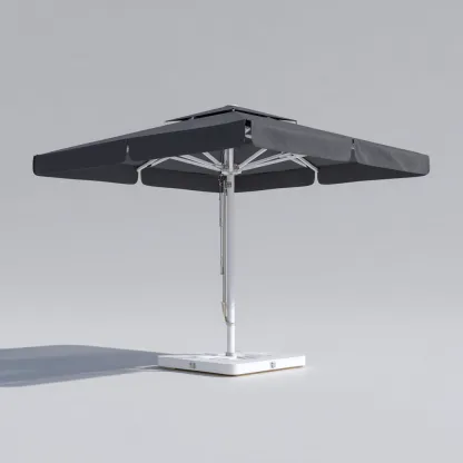 Parasol de jardin Polyester et métal 300x300x250 cm - gris foncé - style moderne pour usage extérieur-Nicheuse