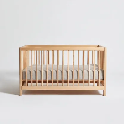 Lit bébé en bois massif 125x68x85 cm - bois naturel - adapté à la chambre - design épuré-Nicheuse