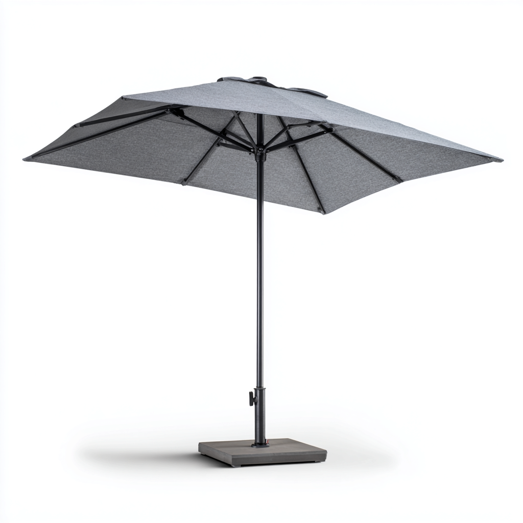 Parasol de jardin - polyester - métal - 300x300x260 cm - gris - noir - pour extérieur - design moderne-Shelteruna