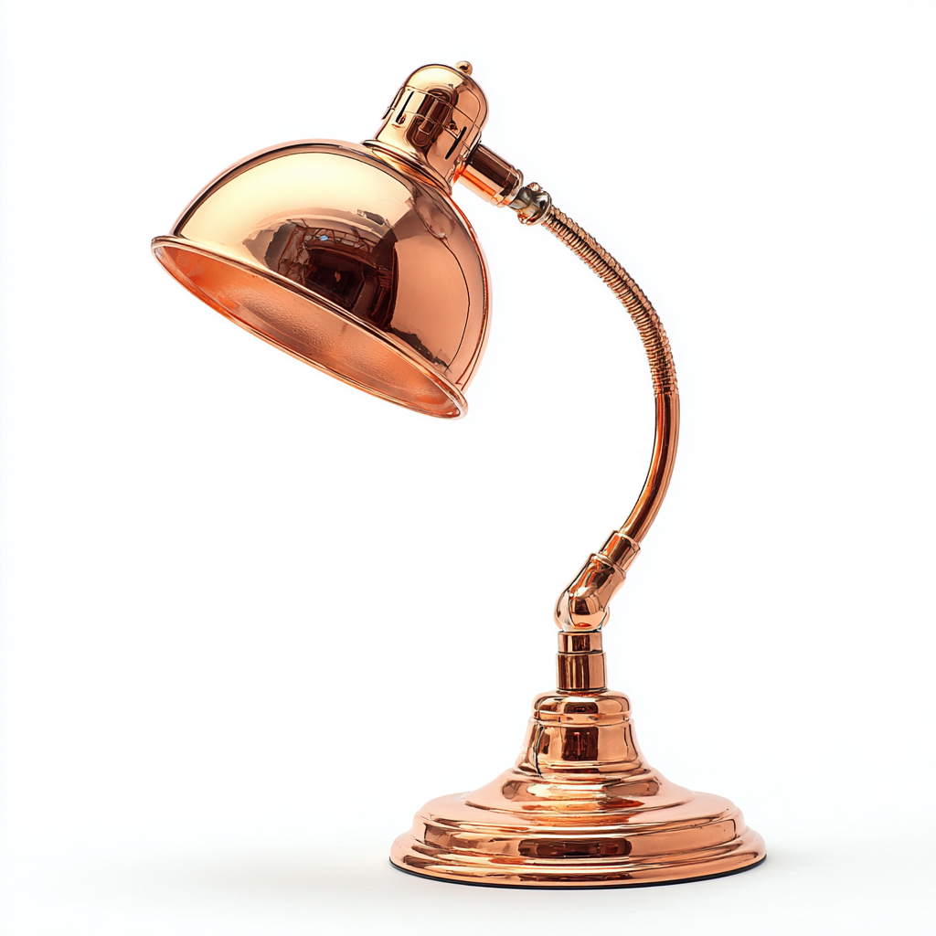 Lampe de table - métal - 20x20x40 cm - cuivre - pour bureau - style vintage-Shelteruna