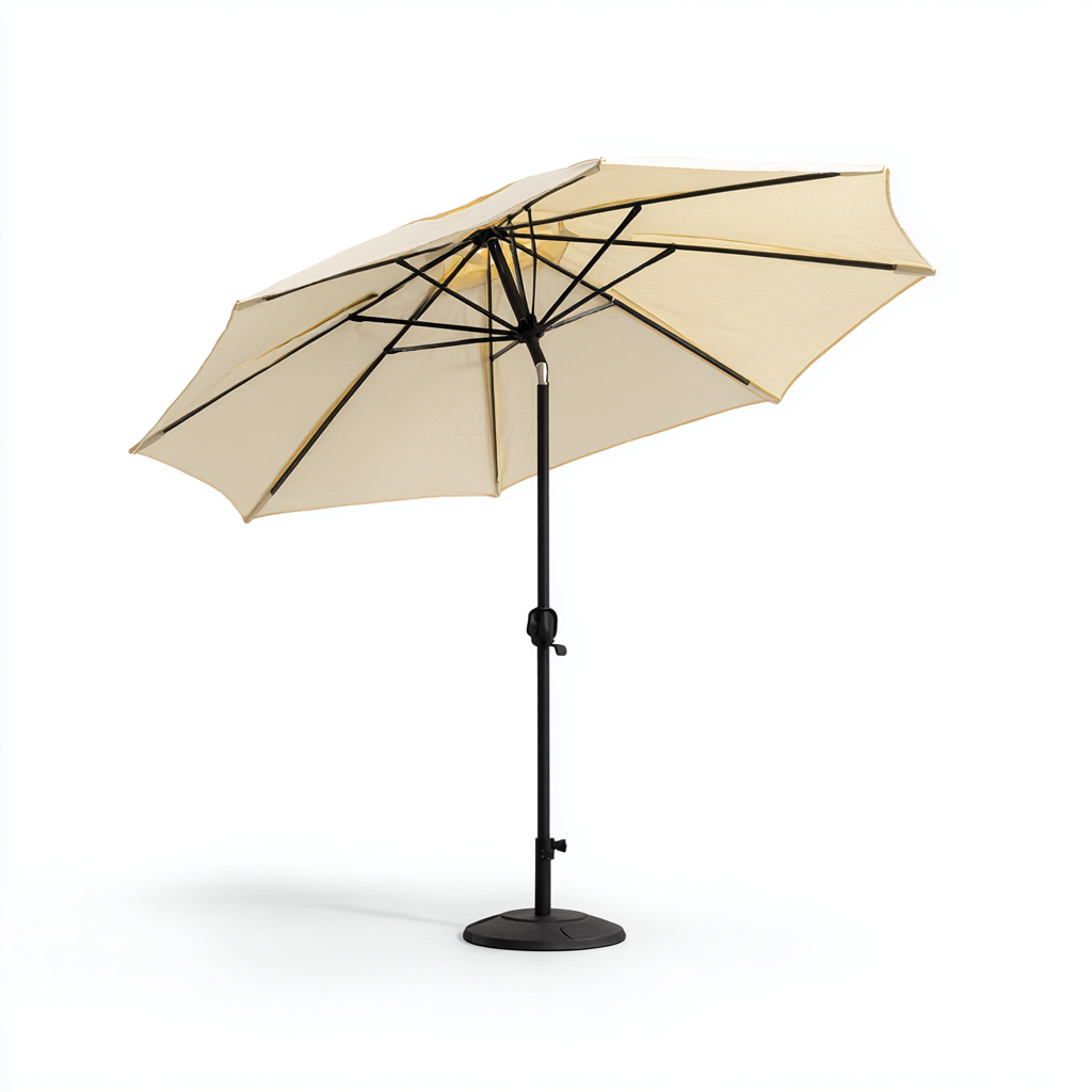 Parasol de jardin - polyester - métal - 280x280x255 cm - beige - noir - pour extérieur - design moderne-Shelteruna