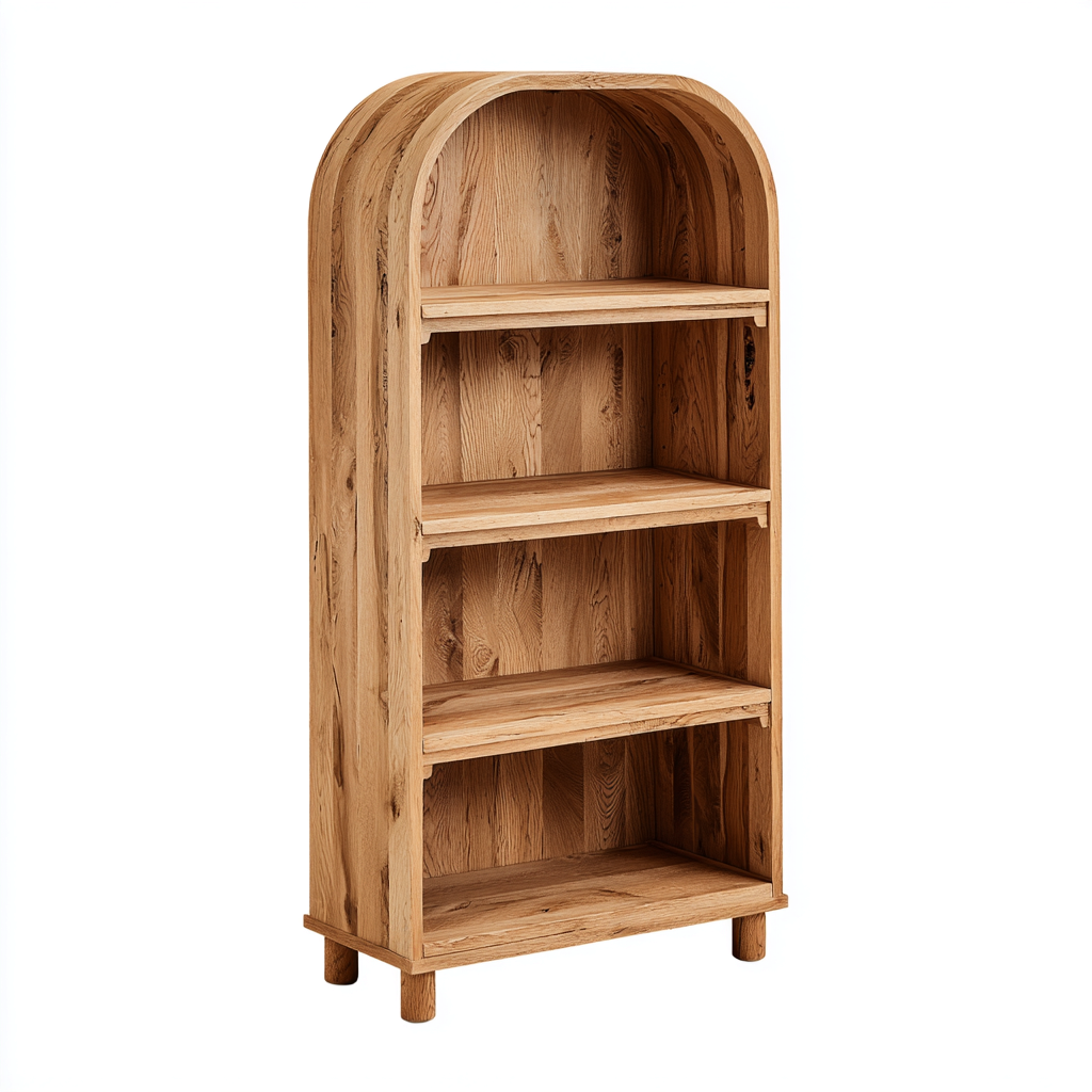 Bibliothèque 80x35x160 cm - bois massif - style contemporain - bois naturel - adapté au bureau-Shelteruna