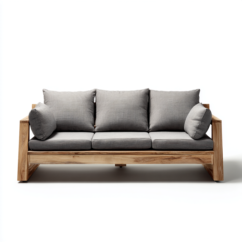 Canapé de jardin bois massif 205x82x85 cm - gris - adapté à l'extérieur - style moderne-Shelteruna