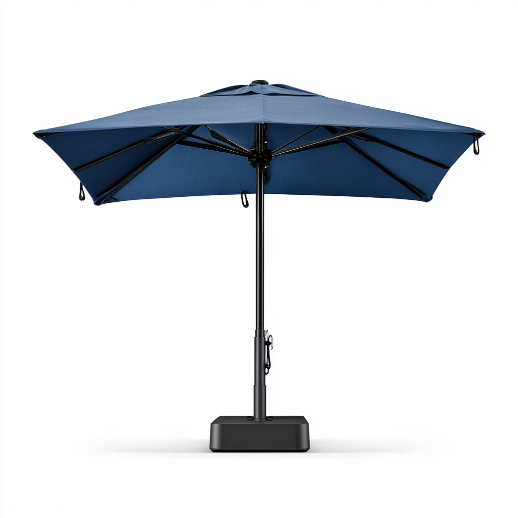 Parasol de jardin - polyester - métal - 280x280x255 cm - bleu - noir - pour extérieur - design moderne-Shelteruna
