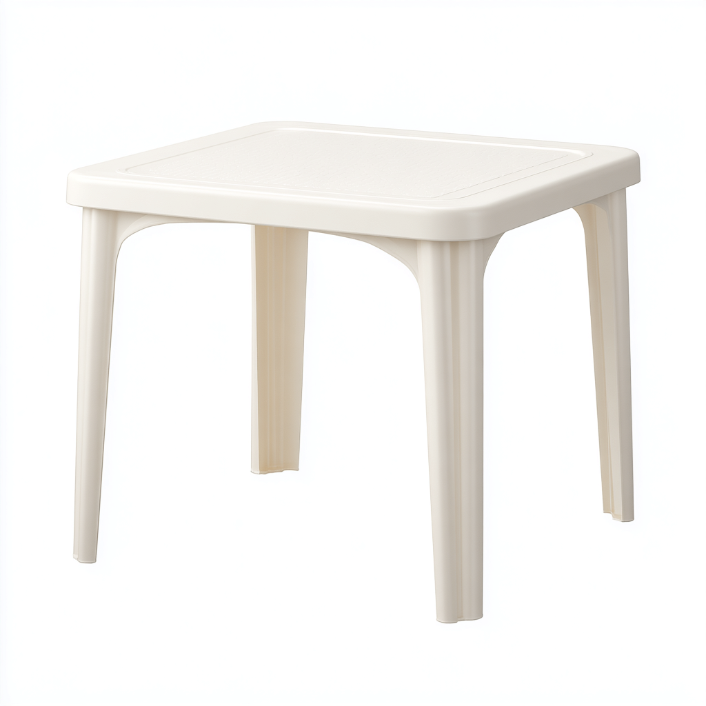 Table de jardin plastique 55x55x48 cm - blanc - adaptée à l'extérieur - style simple-Shelteruna