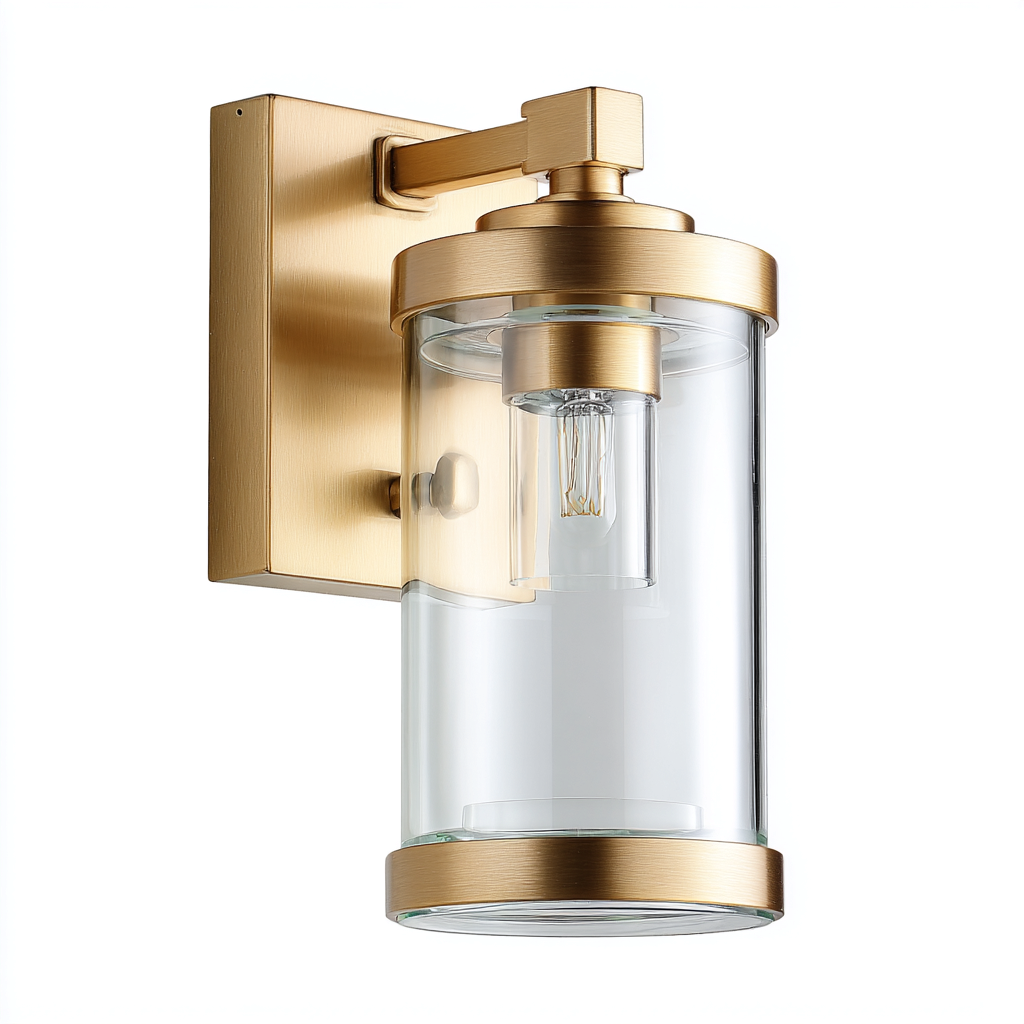 Applique murale - métal et verre - 15x12x28 cm - or - transparent - pour salon - design moderne-Shelteruna