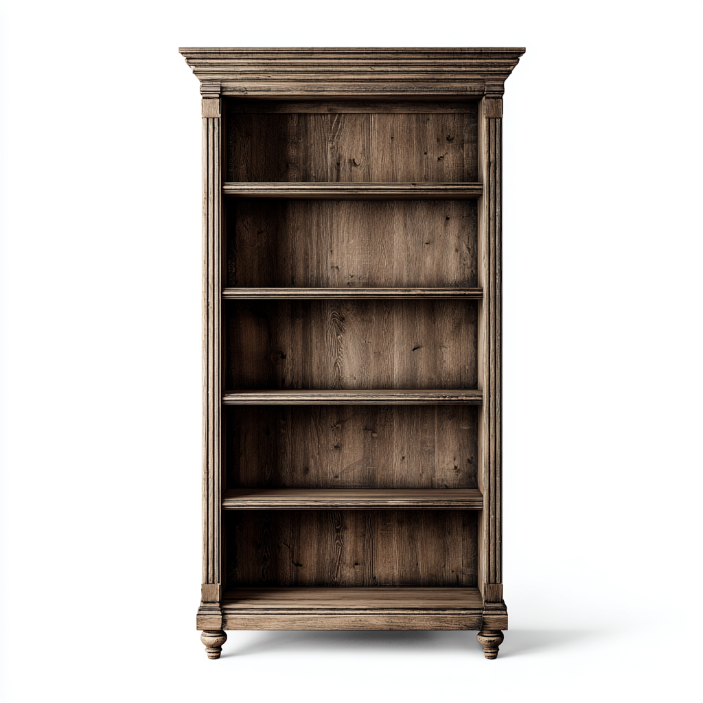 Bibliothèque 90x35x180 cm - bois massif - style classique - brun - adapté au bureau-Shelteruna