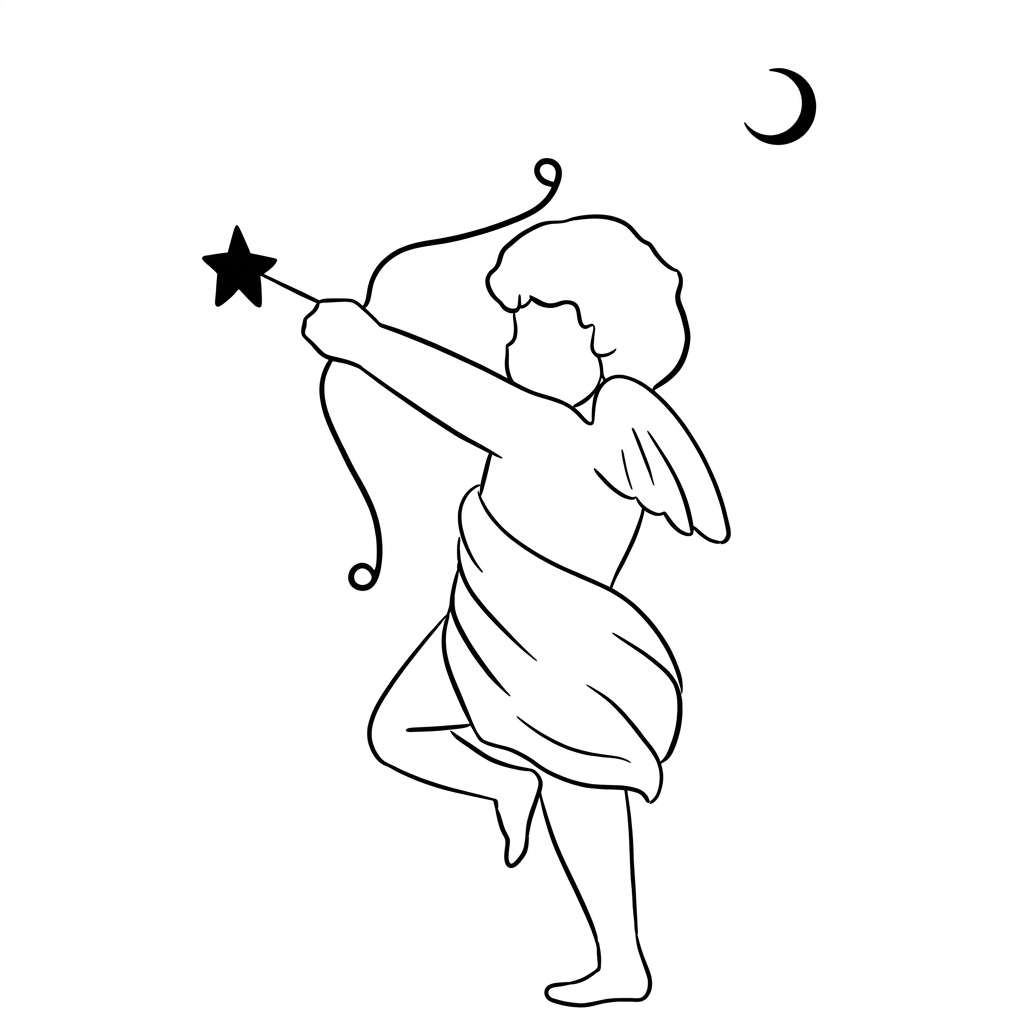 Celestial Archer Cupid Temporary Tattoo