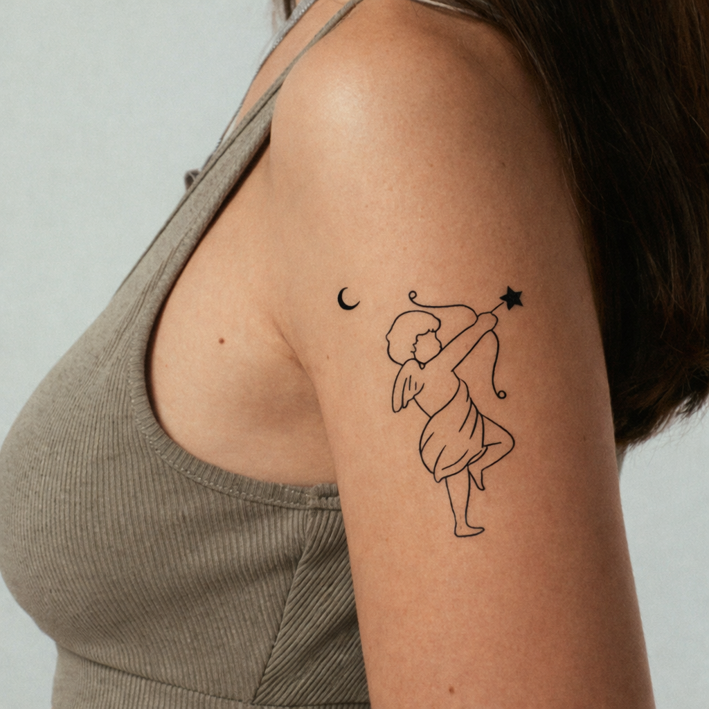 Celestial Archer Cupid Temporary Tattoo