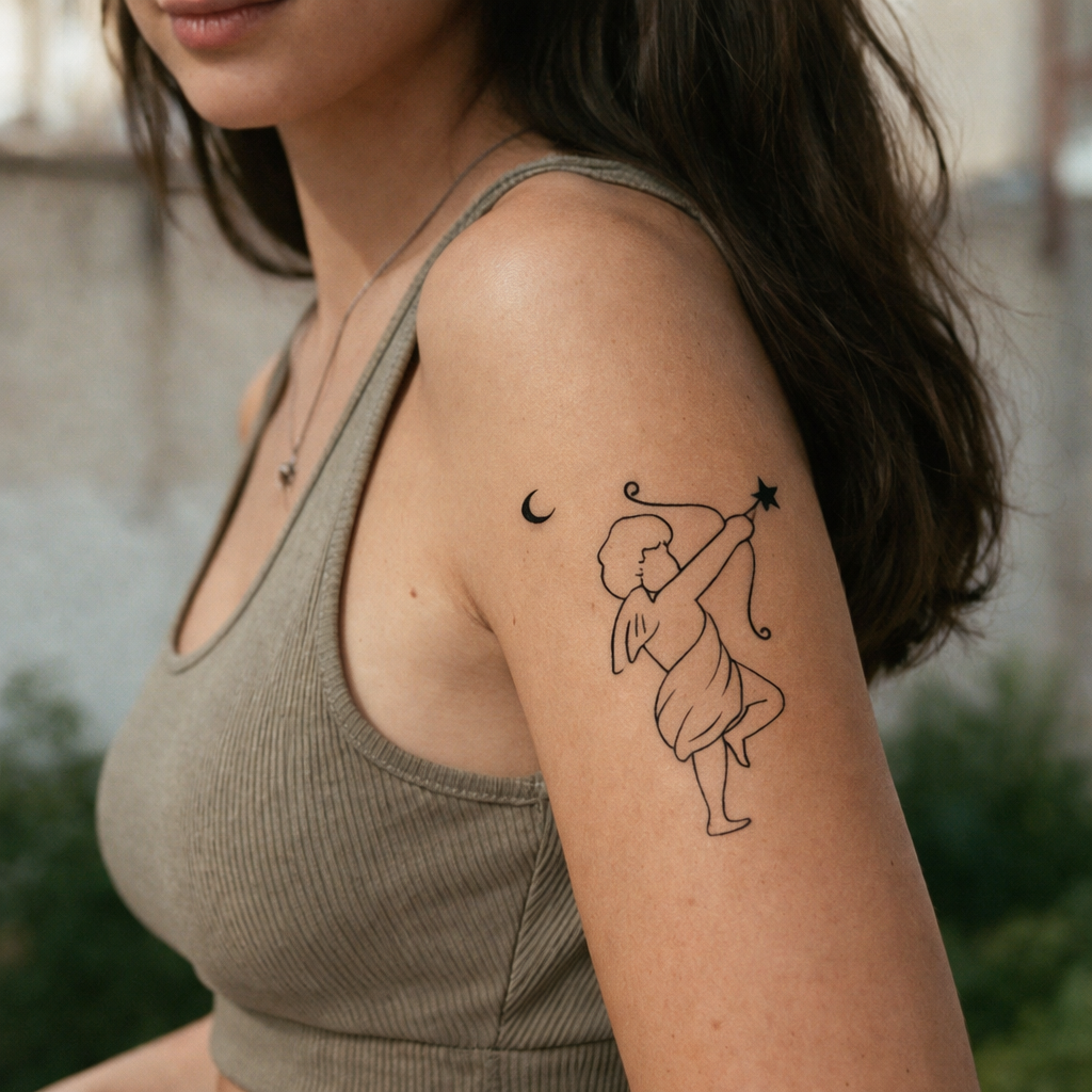 Celestial Archer Cupid Temporary Tattoo