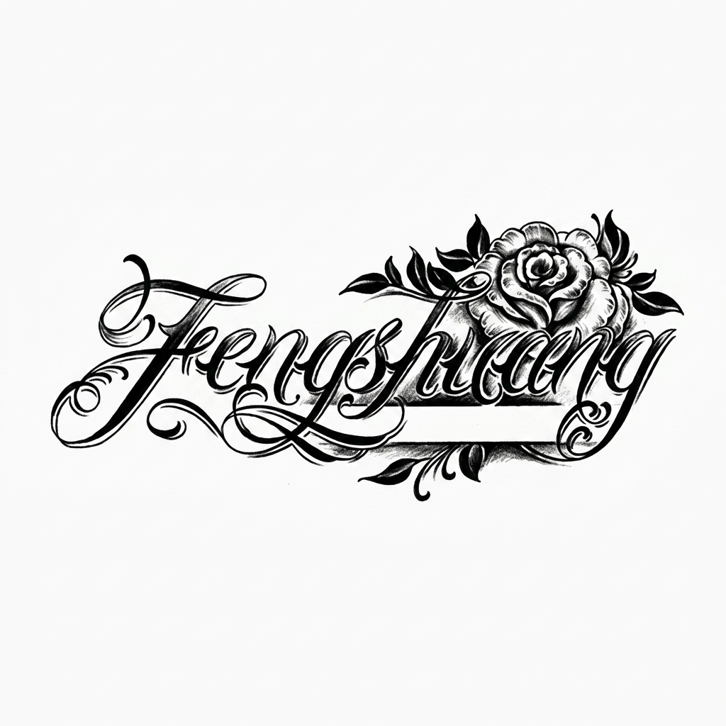 Rose & Floral Script Body Art - Semi-Permanent Tattoo Sticker