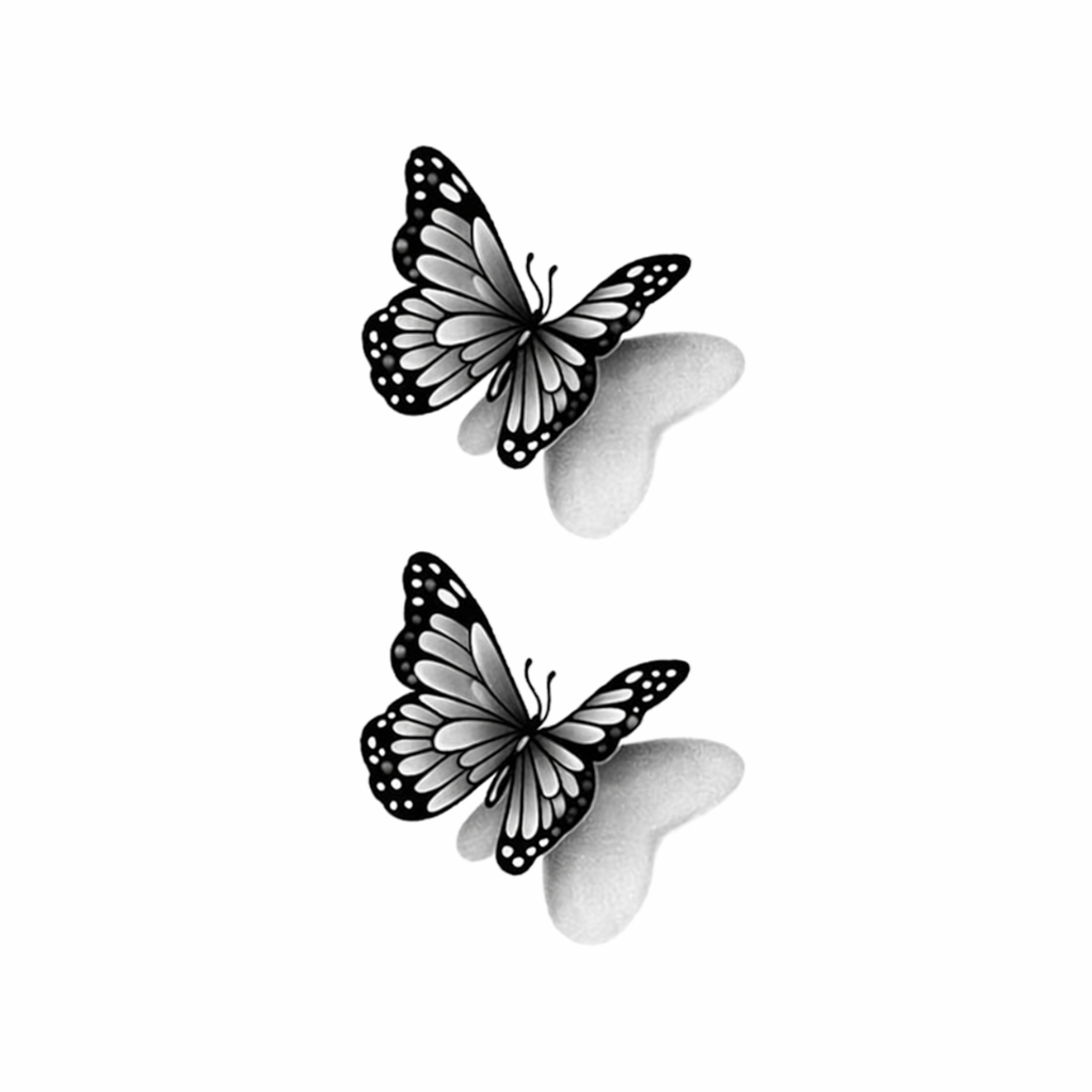 3D Vivid Blue Butterfly Semi-Permanent Tattoo