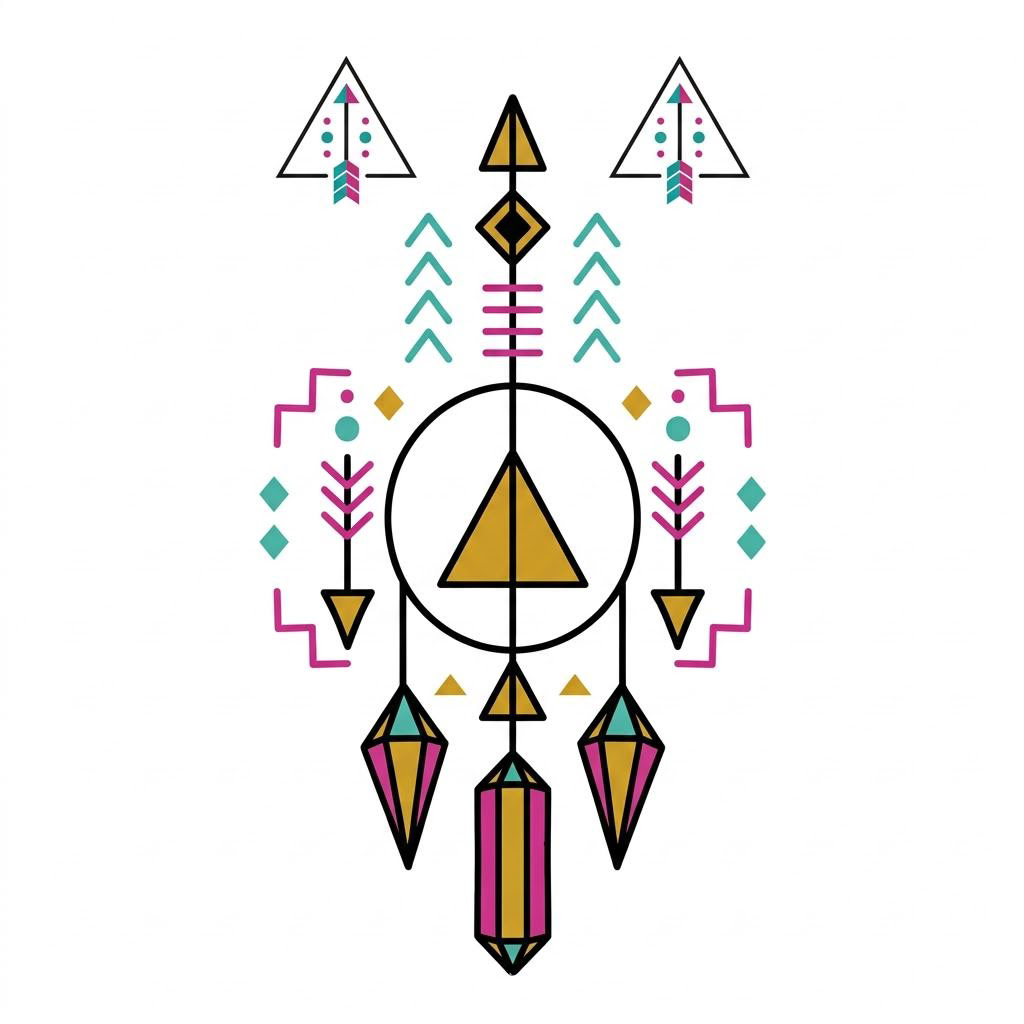 Geo-Chroma Flash Temporary Tattoo