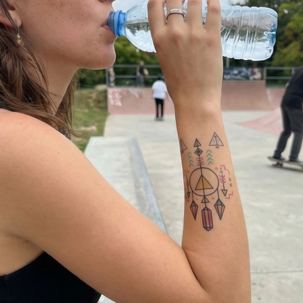 Geo-Chroma Flash Temporary Tattoo