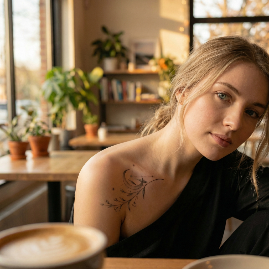 Minimalist-Celestial Flora-Temporary-tattoo