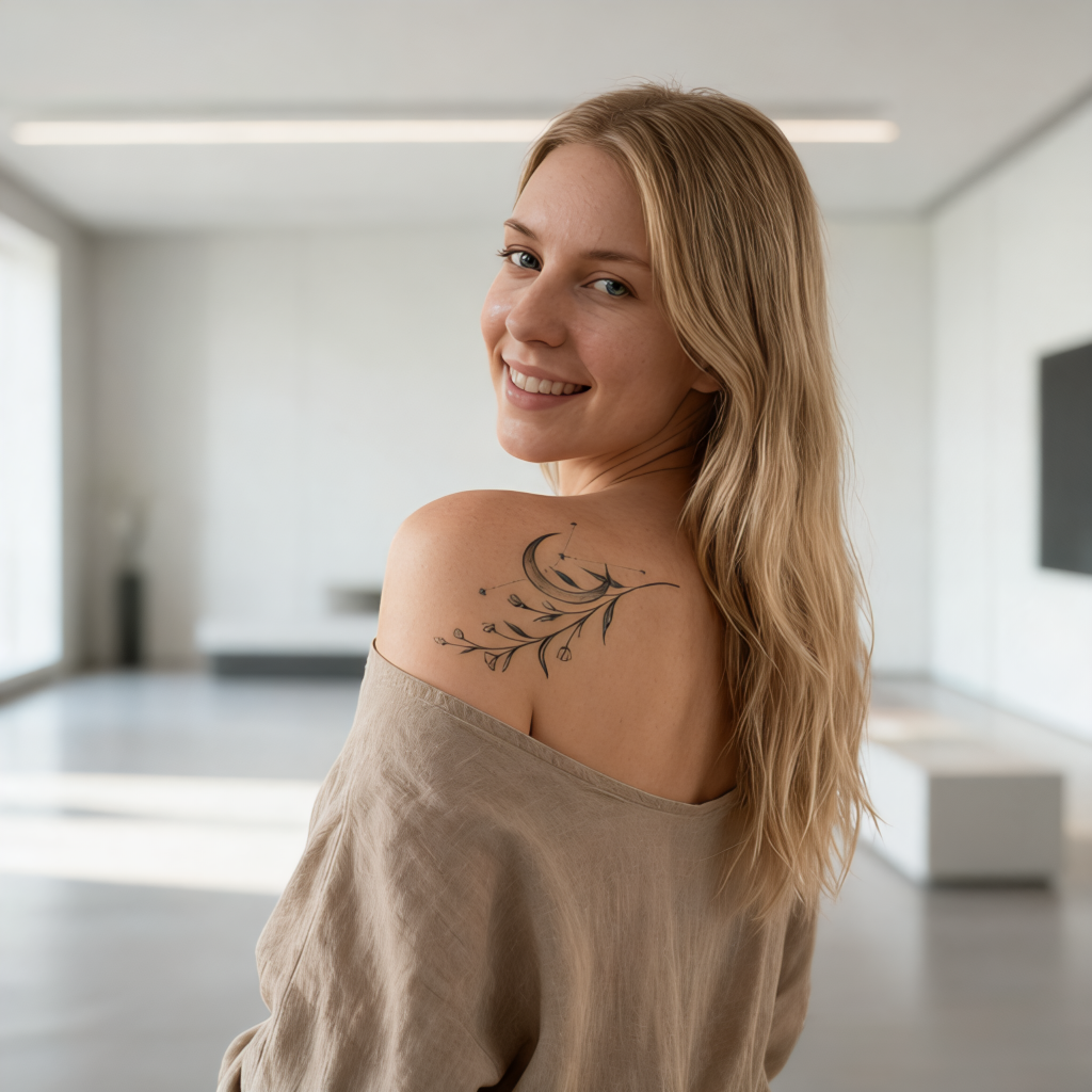 Minimalist-Celestial Flora-Temporary-tattoo