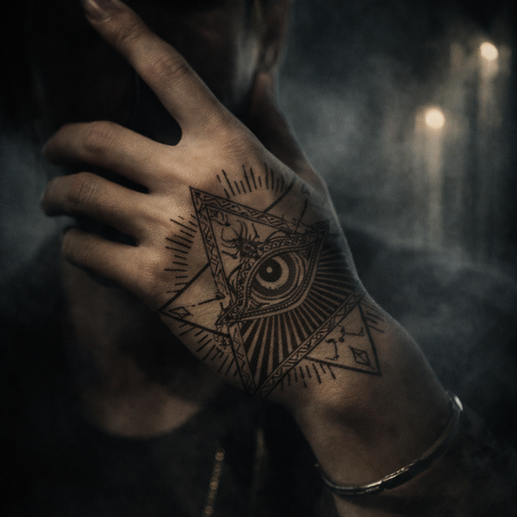 Semi-Permanent All-Seeing Eye Tattoo