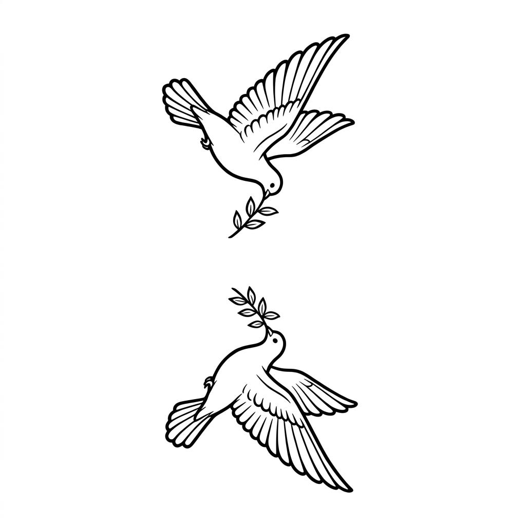 Semi-Permanent Peace Dove Temporary Tattoo
