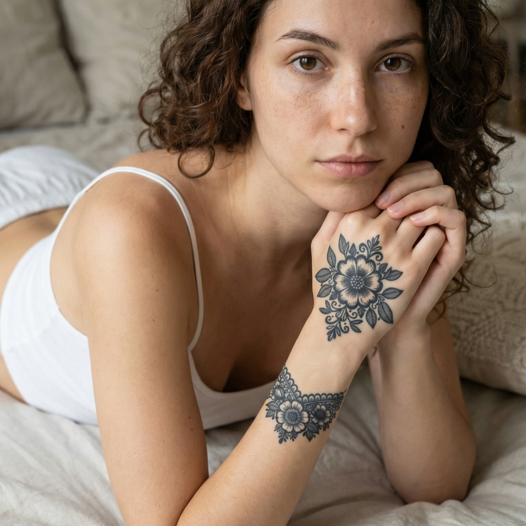 Floral Mandala Semi-Permanent Tattoo Sticker