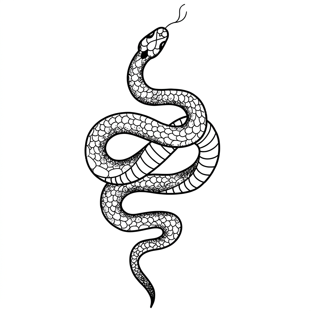 Minimalist Snake Temporary Tattoo