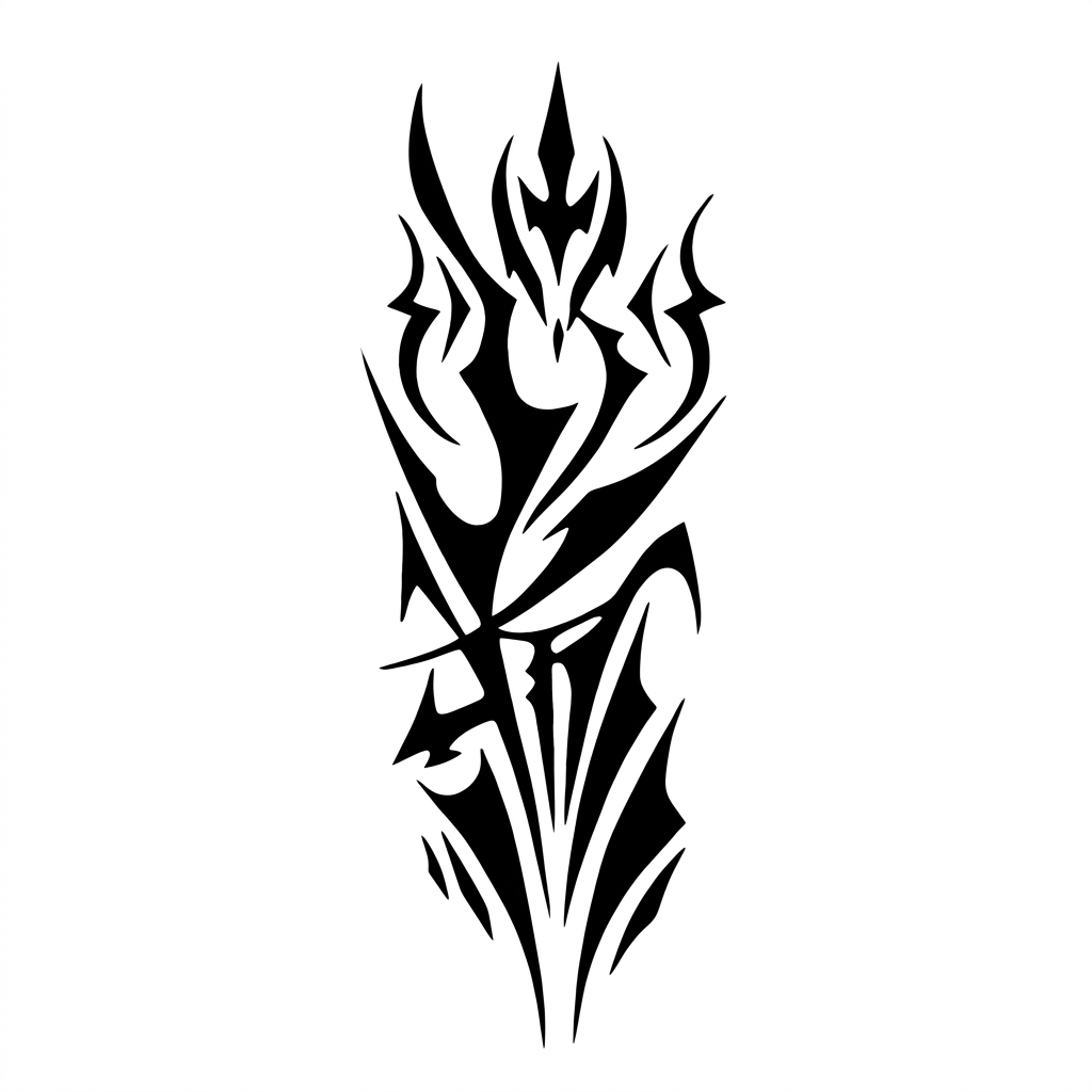 Shadow Blade Neo-Tribal Semi-Permanent Tattoo Sticker