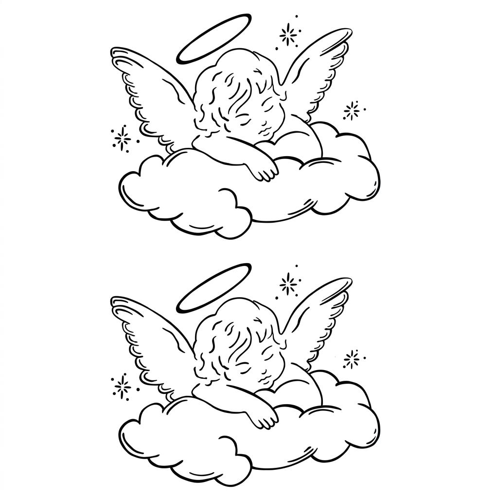 Sleeping Angel Temporary Tattoo
