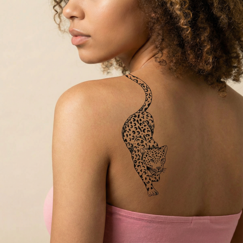 Stealth Prowl Leopard Temporary Tattoo