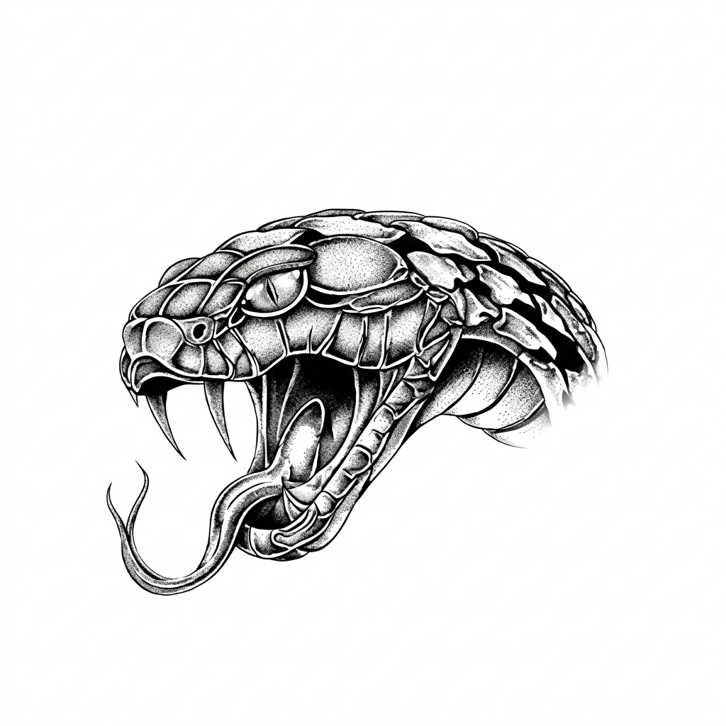 Viper Striking Semi-Permanent Snake Tattoo