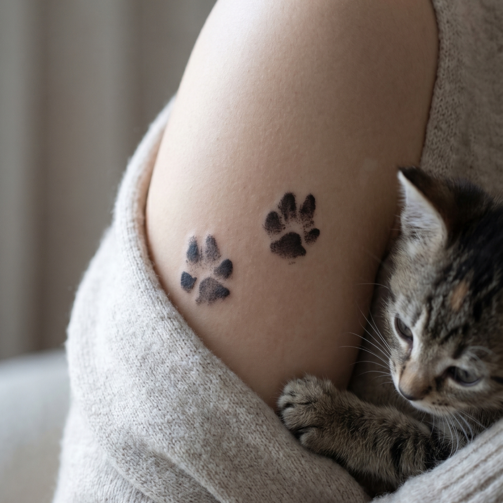 Minimalist Paw Print Temporary Tattoo