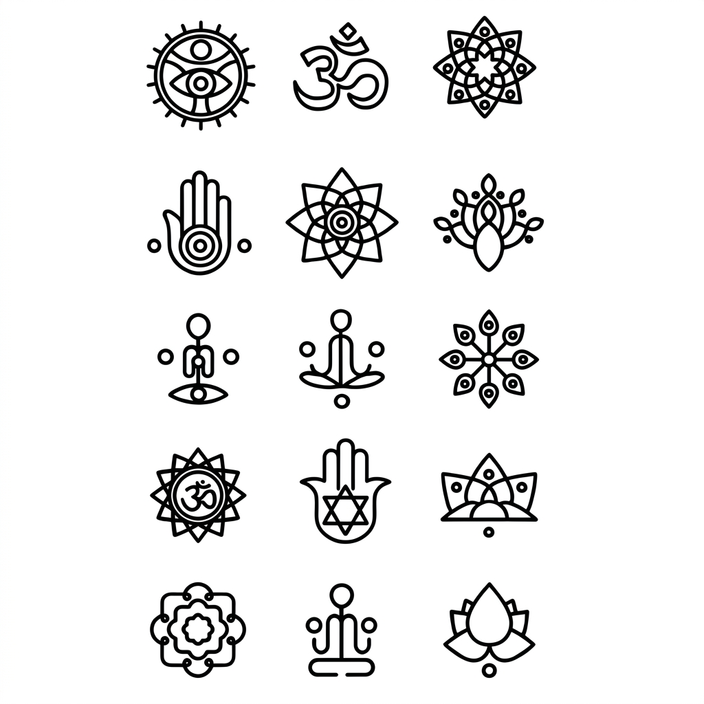 Spiritual Symbols Temporary Tattoo Set