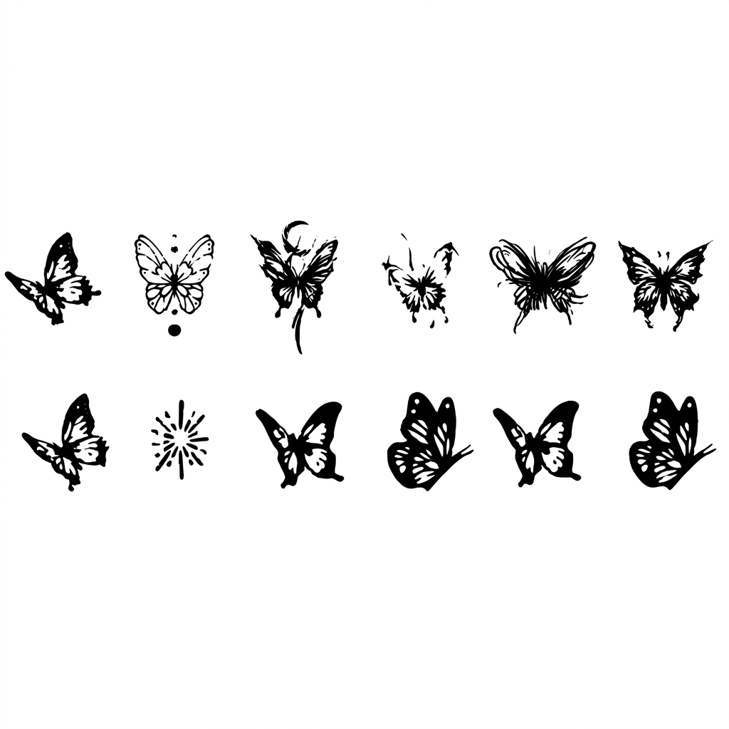 12pcs Butterfly Semi-Permanent Tattoo Stickers